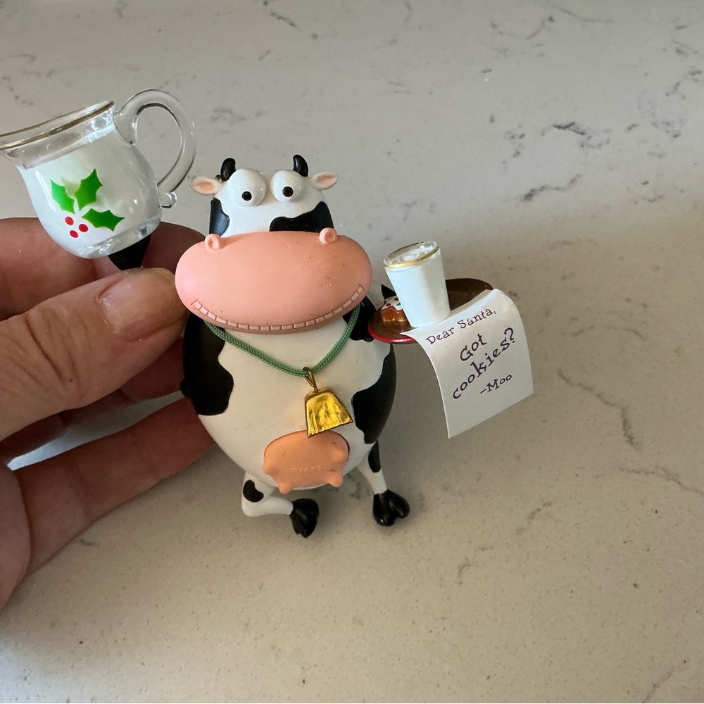 Vintage American greetings AGC ornament Dear Santa “Got cookies “ Moo ornament
